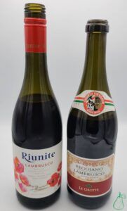 lambrusco two bottles