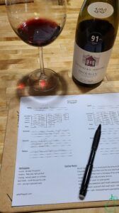 Gamay bottle and notes